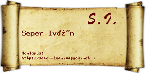 Seper Iván névjegykártya