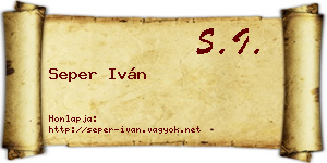 Seper Iván névjegykártya